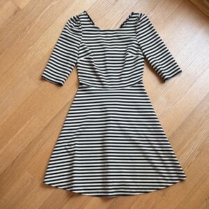Pixley Black and White Striped Long Sleeve Dress